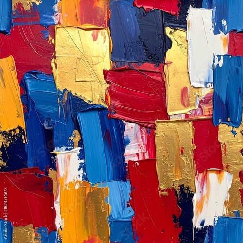 Abstract Thick Oil Paint Brush Strokes Seamless Pattern. Textured artistic repeat background.