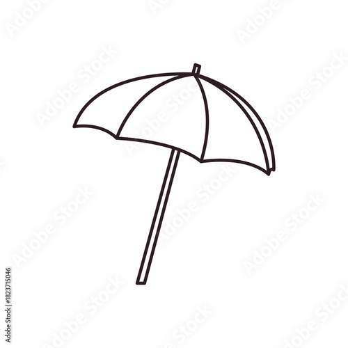 beach umbrella parasol summer holiday sea ocean vacation emoji symbol sign icon vector illustration isolated flat