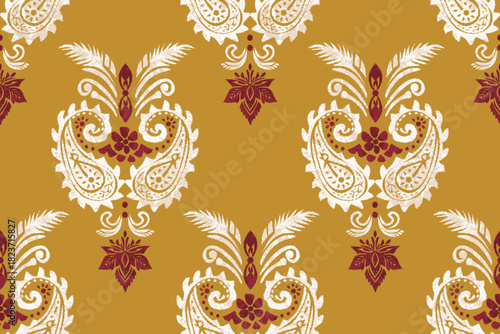 Motif ethnic handmade beautiful Ikat art. Ethnic abstract floral background art. Folk embroidery in Peruvian, Indian, Asian, Moroccan, Turkish, and Uzbek styles. Aztec geometric art ornament print.