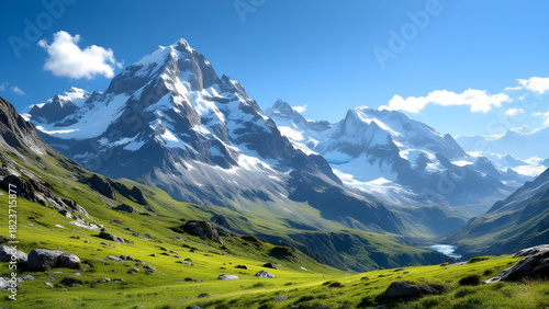 swiss alps in summer