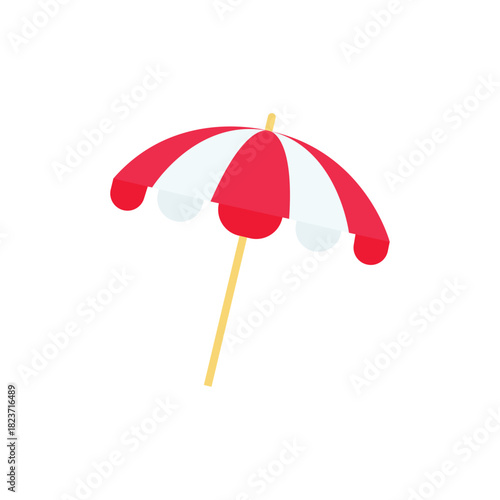 beach umbrella parasol summer holiday sea ocean vacation emoji symbol sign icon vector illustration isolated flat