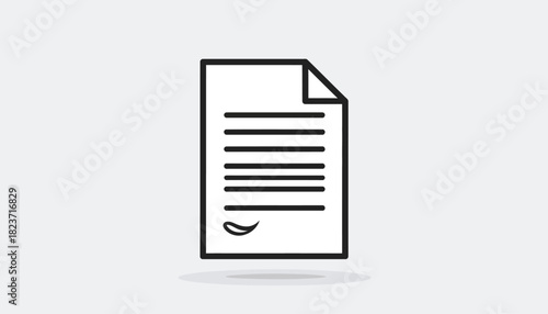 Icon of a document with lines of text and a signature at the bottom.
