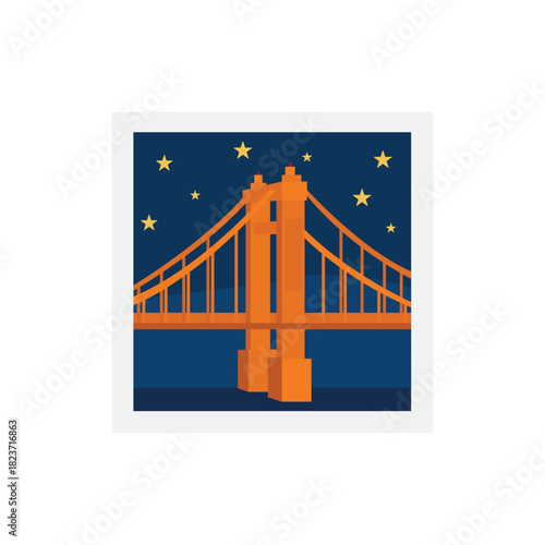 red bridge San Francisco emoji symbol sign icon vector illustration isolated flat