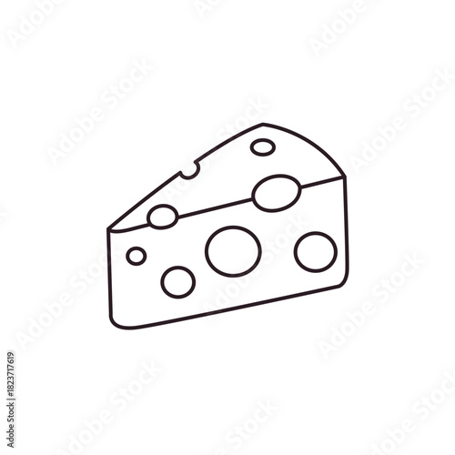 block of cheese wedge holes slice cheesy food swiss gouda emmental delicious emoji symbol sign icon vector illustration isolated flat