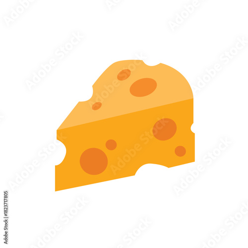 block of cheese wedge holes slice cheesy food swiss gouda emmental delicious emoji symbol sign icon vector illustration isolated flat