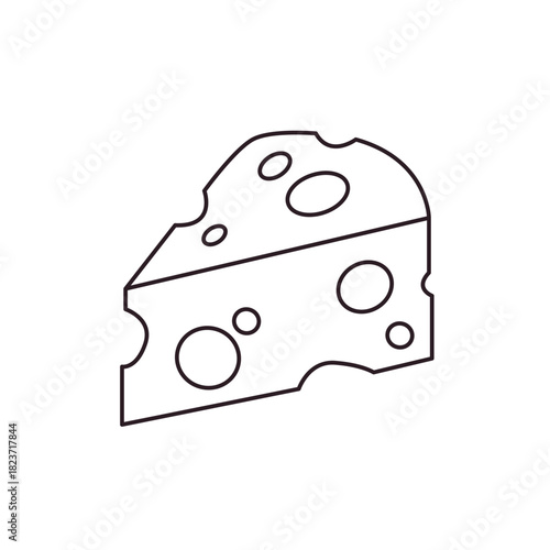 block of cheese wedge holes slice cheesy food swiss gouda emmental delicious emoji symbol sign icon vector illustration isolated flat