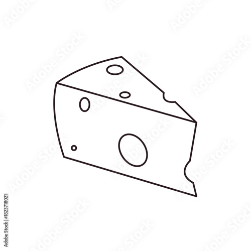 block of cheese wedge holes slice cheesy food swiss gouda emmental delicious emoji symbol sign icon vector illustration isolated flat