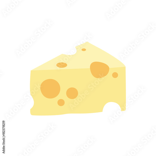 block of cheese wedge holes slice cheesy food swiss gouda emmental delicious emoji symbol sign icon vector illustration isolated flat