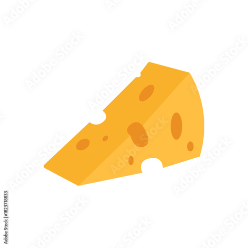 block of cheese wedge holes slice cheesy food swiss gouda emmental delicious emoji symbol sign icon vector illustration isolated flat