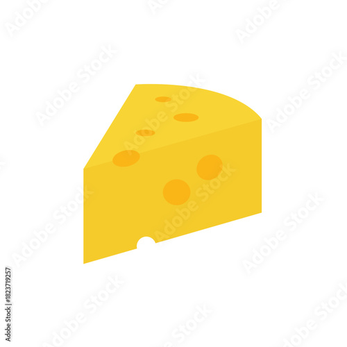 block of cheese wedge holes slice cheesy food swiss gouda emmental delicious emoji symbol sign icon vector illustration isolated flat