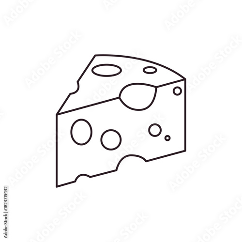 block of cheese wedge holes slice cheesy food swiss gouda emmental delicious emoji symbol sign icon vector illustration isolated flat