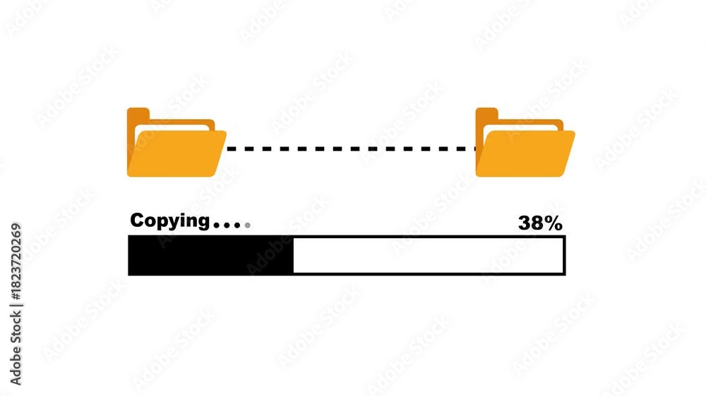 File copying computer folder to folder with loading bar copying ...