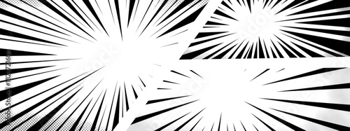 Energetic anime background with manga burst and comic lines. This anime style comic background radiates power and motion burst.