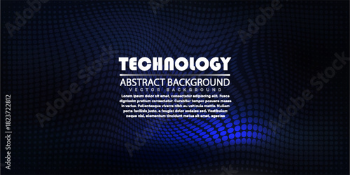 Blue Abstract Dotted Wave Pattern on Dark Background for Tech, Digital, and Futuristic Projects