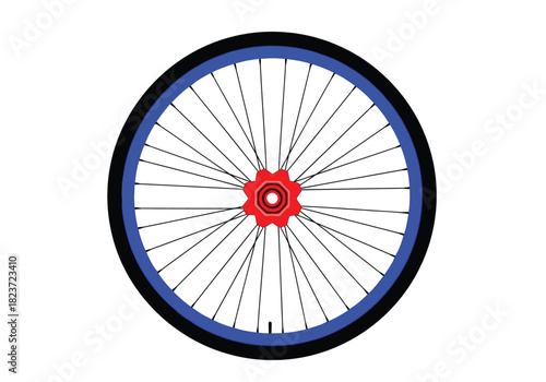 Bicycle wheel with blue rim