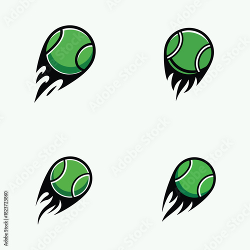 Tennis ball fire simple logo vector illustration