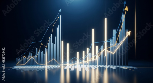 Dynamic Line Chart Showing Economic Growth and Trend Analysis