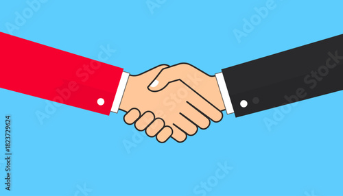 Handshake between two people in a business deal or agreement.