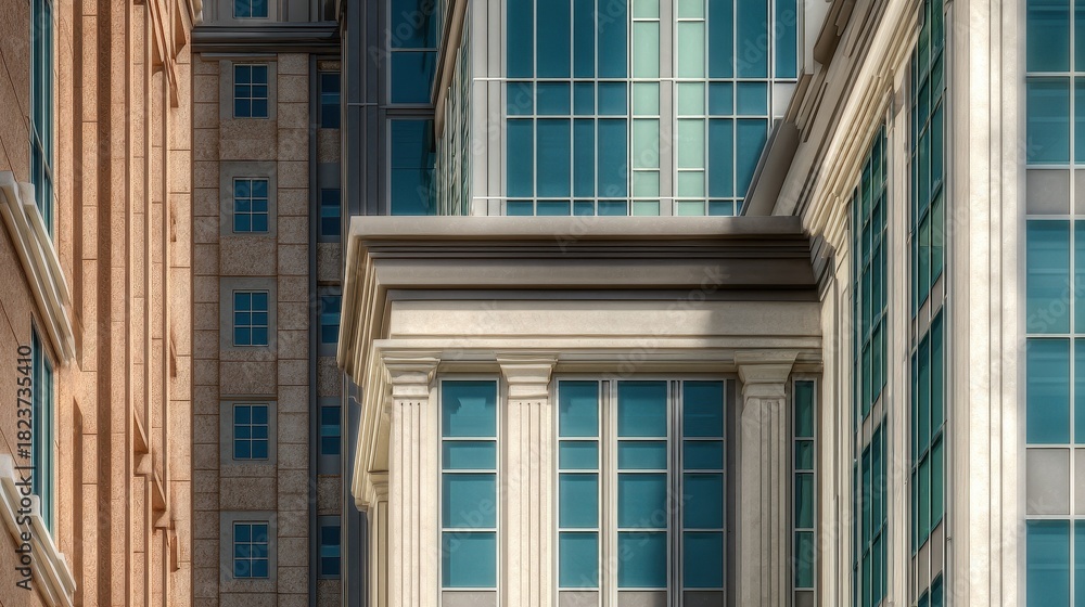 Fototapeta premium Diverse Architectural Styles in a Vibrant Urban Cityscape
