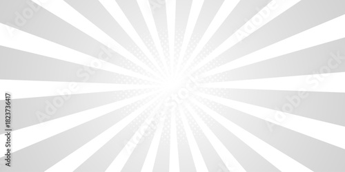 Minimal white abstract background with sunburst radial rays.