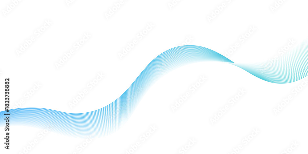 Obraz premium blue Wave with lines created using blend tool Abstract blue wave lines, Deep blue and teal sea water flow. Isolated border, decorative design element. Blue lines vector illustration. Curved wave,
