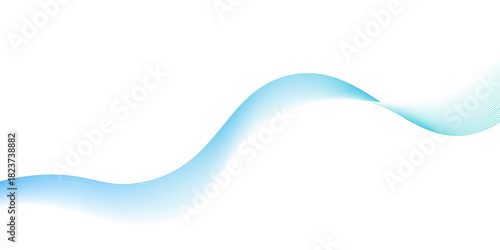blue Wave with lines created using blend tool Abstract blue wave lines, Deep blue and teal sea water flow. Isolated border, decorative design element. Blue lines vector illustration. Curved wave,