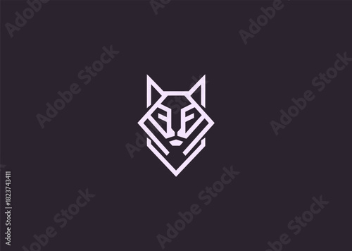 A geometric lynx logo crafted with crisp angular segments highlighting its ears and fierce gaze, symbolizing stealth, awareness, and wilderness in a modern vector illustration concept