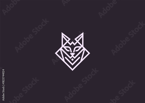 A geometric lynx logo crafted with crisp angular segments highlighting its ears and fierce gaze, symbolizing stealth, awareness, and wilderness in a modern vector illustration concept