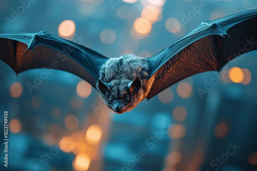 Fototapeta Naklejka Na Ścianę i Meble -  Urban street in sharp focus showing insect behavior in the city, generative ai