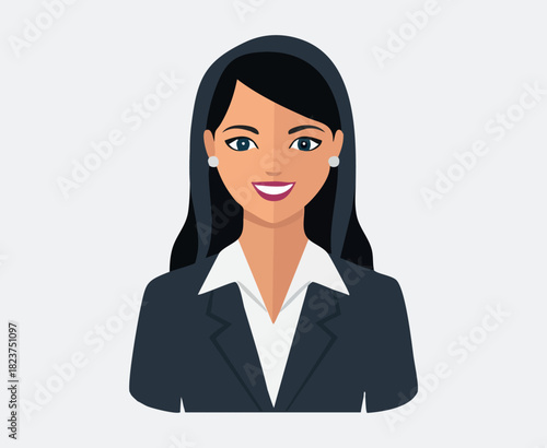 Professional Business Woman Avatar Illustration