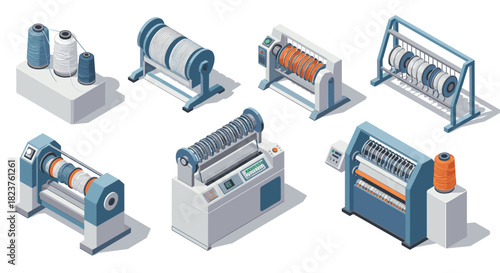 Isometric industrial machines and equipment for cable and wire production