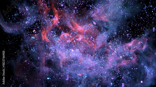 Breathtaking Cosmic Nebula with Dynamic Particle Effects – Vivid Interstellar Gas, Glimmering Stardust, and Swirling Luminescent Particles that Bring Otherworldly Depth to Space-Themed Creations. 