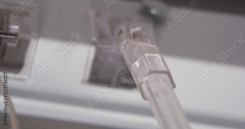 Hand Adjusting Slats of Jalousie Blinds Mechanism, Tilting Lamellas to Control Light Transmission with Sound, Interior Sun Protection Device Operation, Home Window Covering