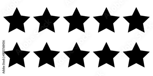 Abstract black color star set background design.