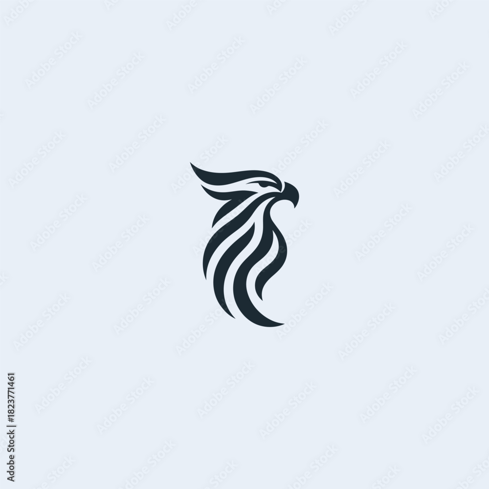 Obraz premium Simple eagle head logo in sharp minimal style for powerful identity.