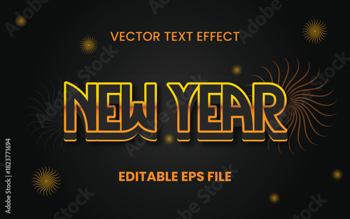 Gold new year editable text effect