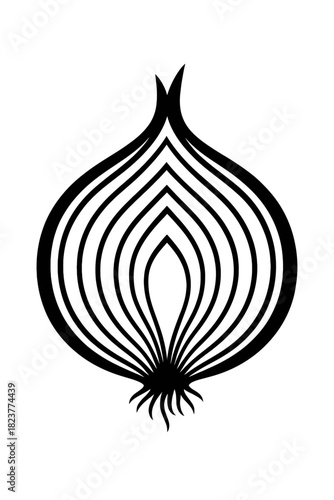 Abstract Dark Digital Onion Layers: A Stylized Monochromatic Vector Illustration Representing Online Anonymity, Data Privacy, and Secure Browsing, Evoking the Tor Network and Deep Web Concepts