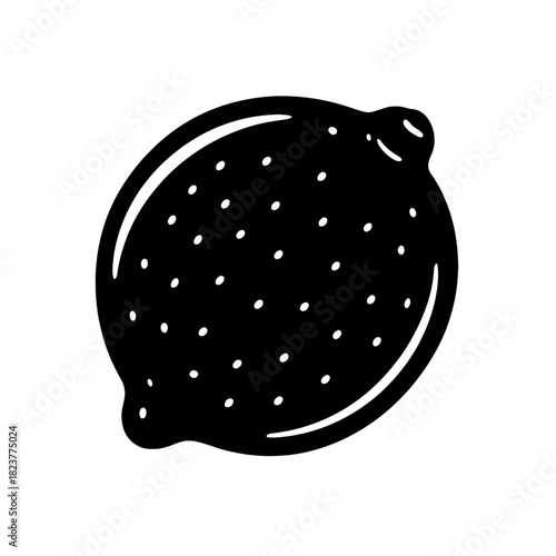 Dark minimalist lemon silhouette icon with subtle embossed texture and glowing edge, perfect for modern web design, app interfaces, digital graphics, and sleek branding elements