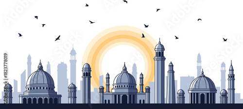 Pixel Art Eastern City View