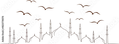 Golden Sun Over Mosque Minarets