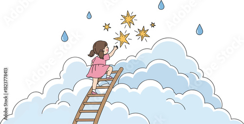 Little Girl Chasing Her Dreams