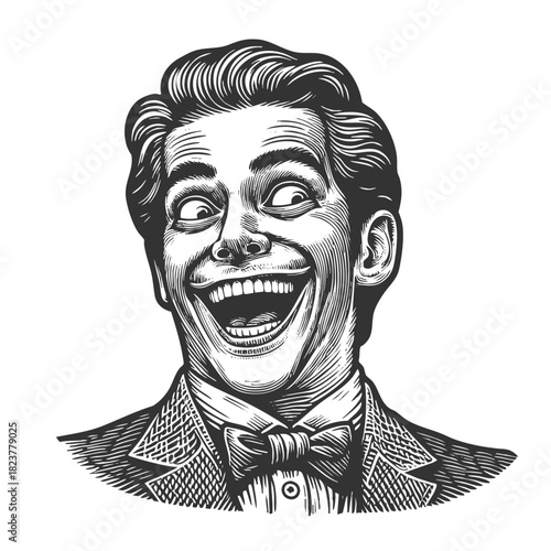 sketch engraving generative ai fictional character vector illustration. Scratch board imitation. Black and white image.