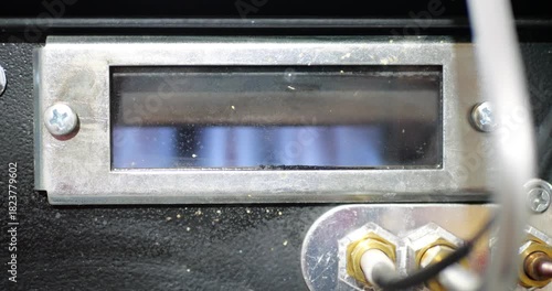 Gas Boiler Viewing Window Close-Up Heating Large Residential House Blue Flame Combustion Air Flow Industrial Thermal Energy Home Heating System Real Sound Included