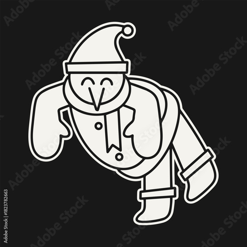 Wallpaper Mural Christmas vector doodle illustration. Clean minimalist Christmas line art 
illustration featuring holiday elements in modern linear style. Perfect for festive designs, 
merch, prints, cards, branding. Torontodigital.ca