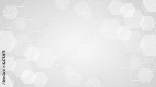 AI technology background. Abstract hexagons background with lines and dots. Best for security and technology concept