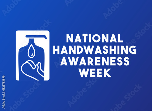 National handwashing awareness week. December. Gradient background.