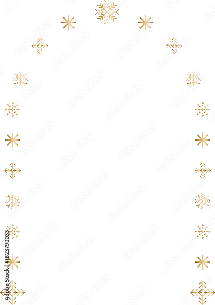 Fototapeta premium arch golden snow flake frame