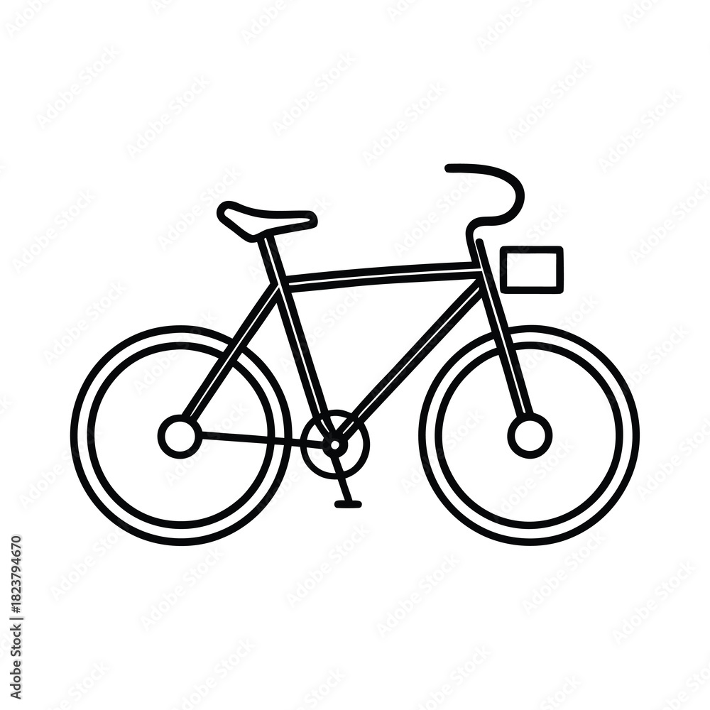 Fototapeta premium Vector illustration of a vintage bicycle silhouette on a white background for sport and transportation icons