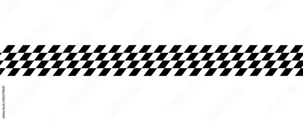 Naklejka premium Race flags or checkerboard background. Chess game or rally sport car competition wallpaper. Tilted black and white squares pattern. Banner with checkered texture. Vector flat illustration