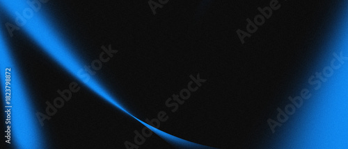 Grainy Blue Light Beams on Dark Background – Abstract Diagonal Glow with Smooth Gradient Fade